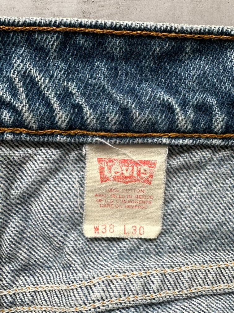 90s Levi’s 505 Distressed Orange Tab Denim Jeans -