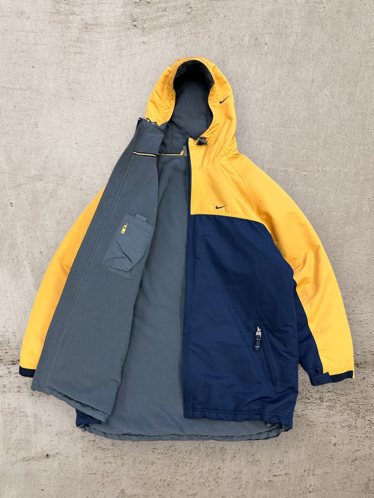 00s Nike Fleece Lined Color Block Full Zip Jacket - XL