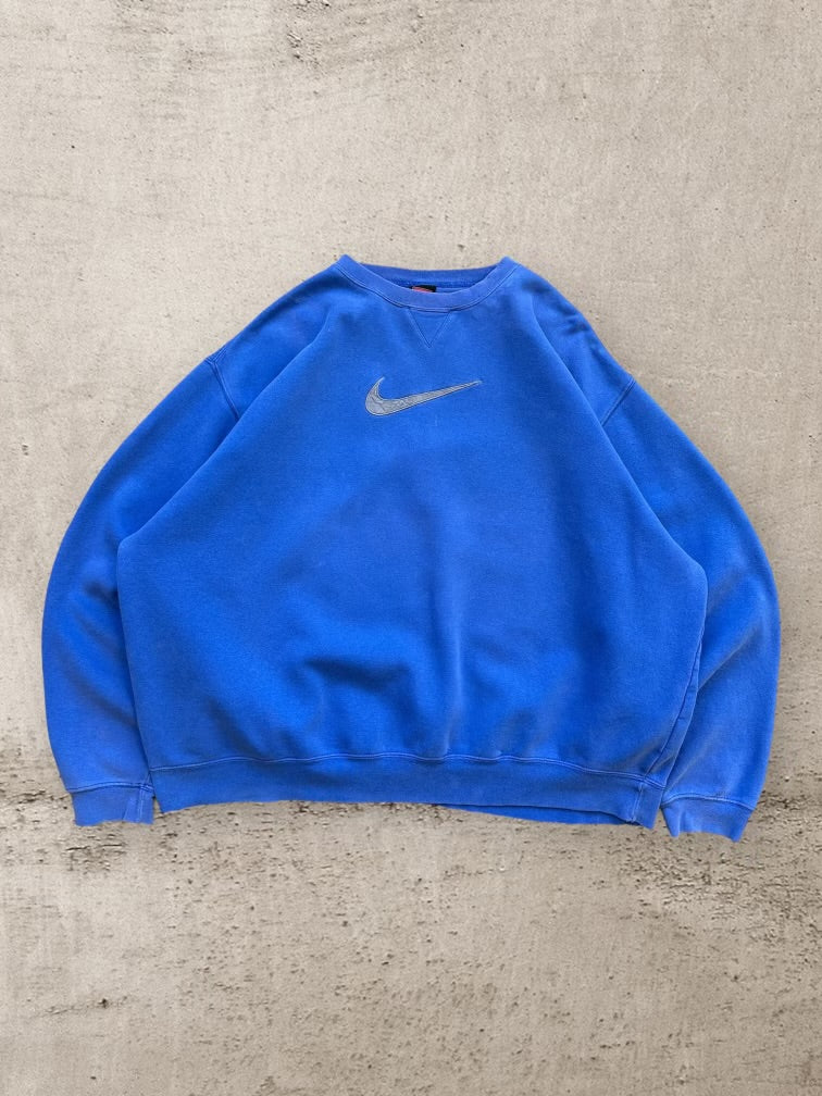 00s Nike Swoosh Blue Crewneck - XXL