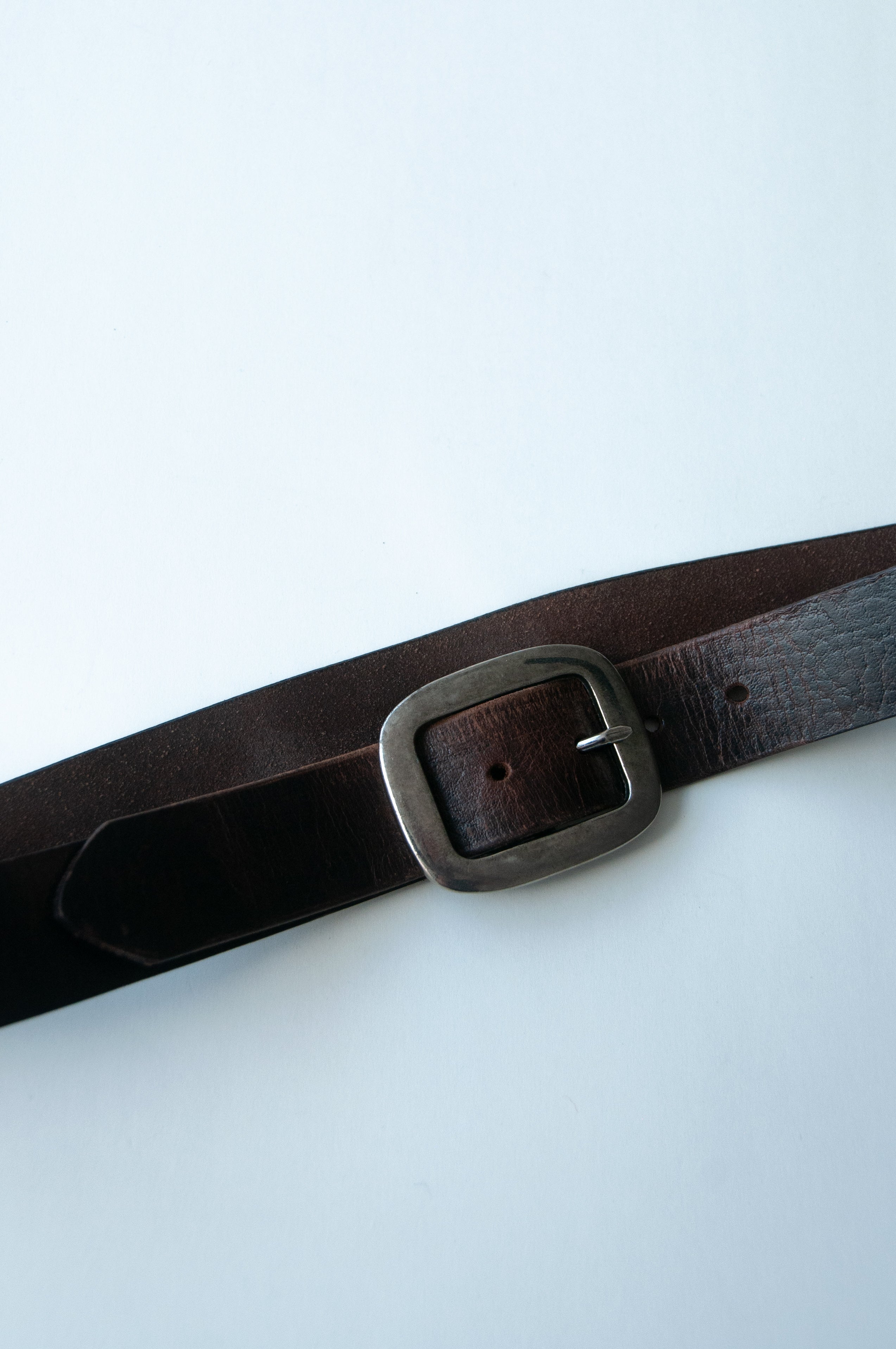 00s Faded Glory Brown & Silver Leather Belt - 38”