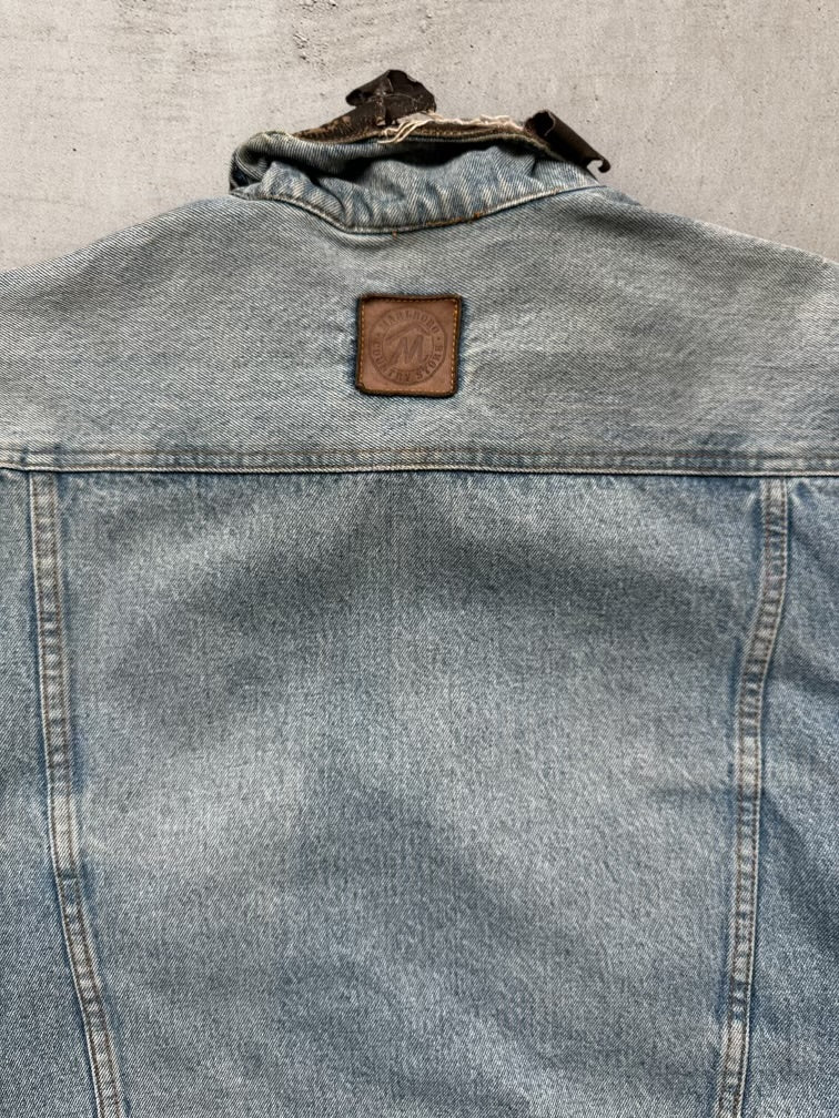 90s Marlboro Distressed Denim Jacket - XL