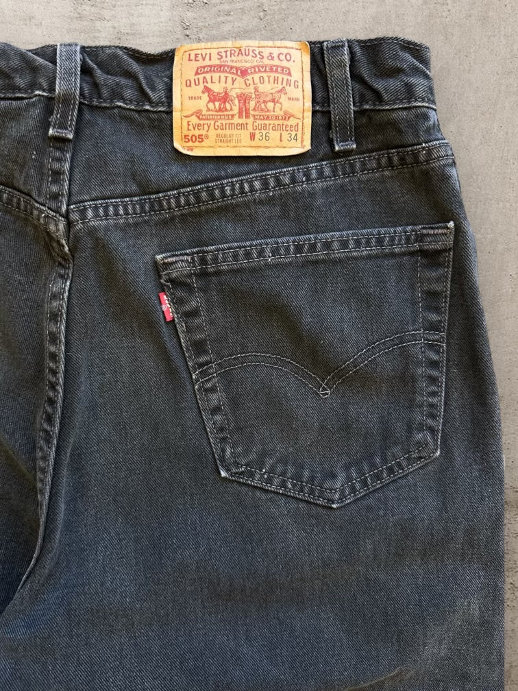 90s Levi’s 505 Black Denim Jeans - 34x32