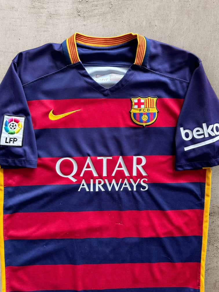 Nike Striped Barcelona Soccer Jersey - Medium