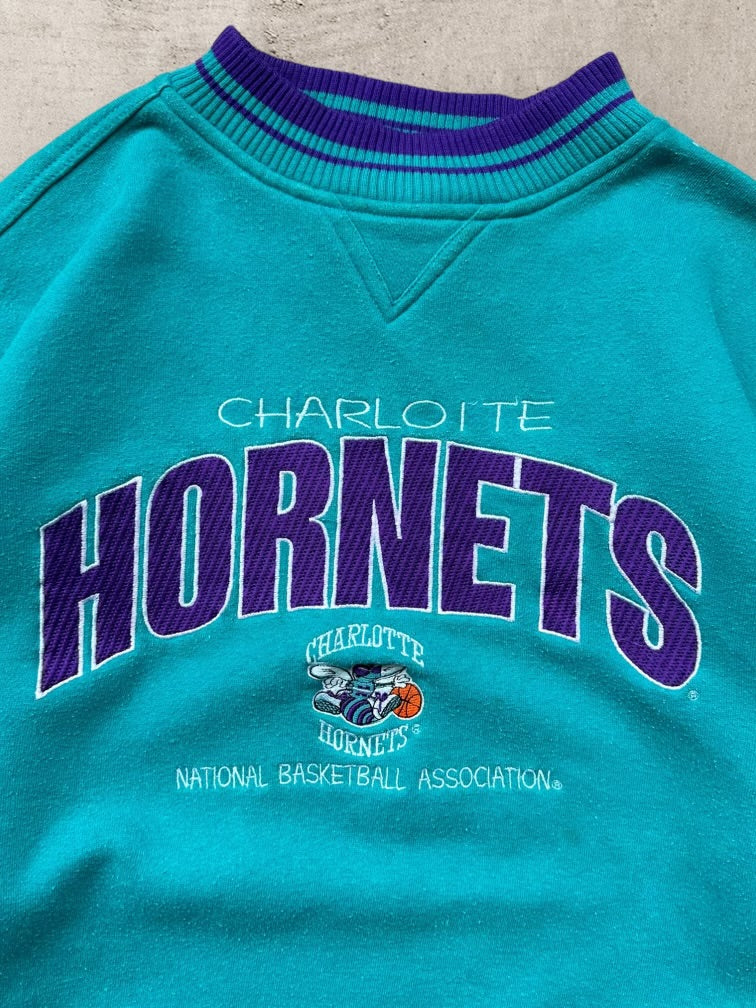 90s Logo Athletic Charolette Hornets Crewneck - Large