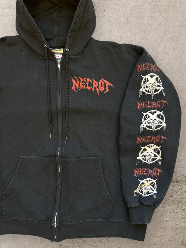 00s Necrot Satanic Punk Zip Up Hoodie - XL