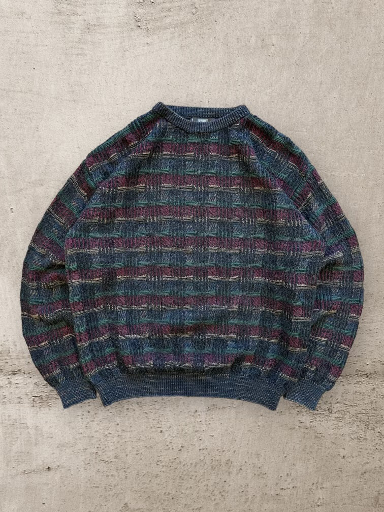 90S TSR Multicolor Knit Sweater - Large