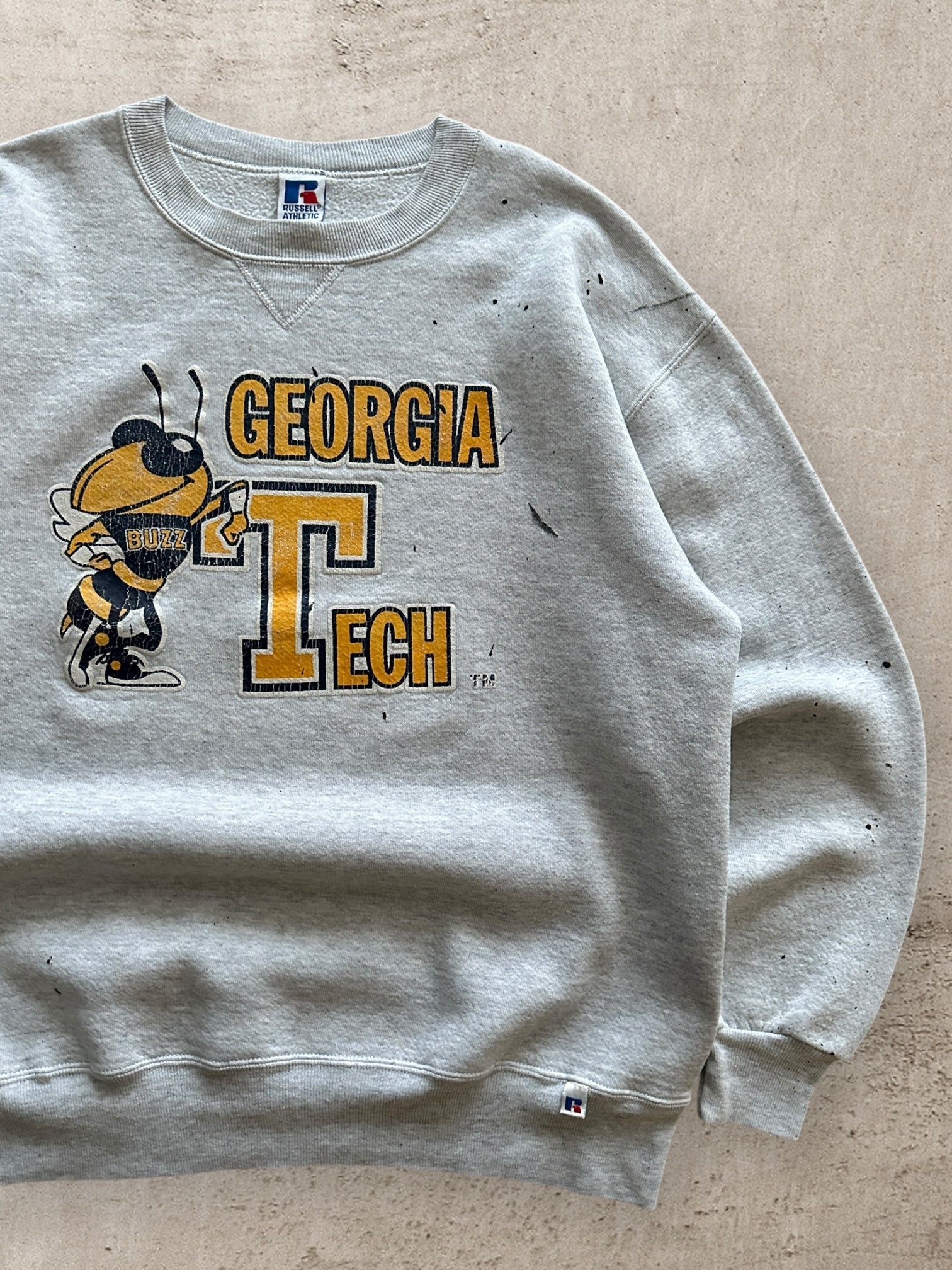 90s Russell Athletic Georgia Tech Distressed Crewneck - XL