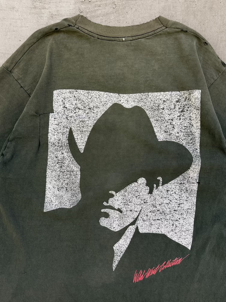 90s Marlboro Cigarettes Cowboy Graphic T-Shirt - Medium/Large