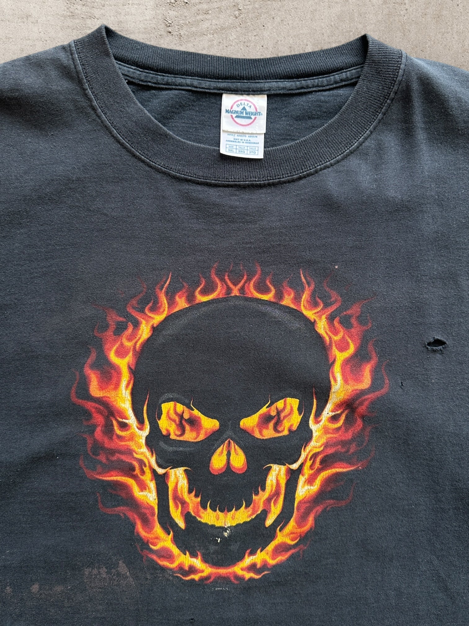 00s Underground Biker Flame L/S Graphic T-Shirt - 3XL