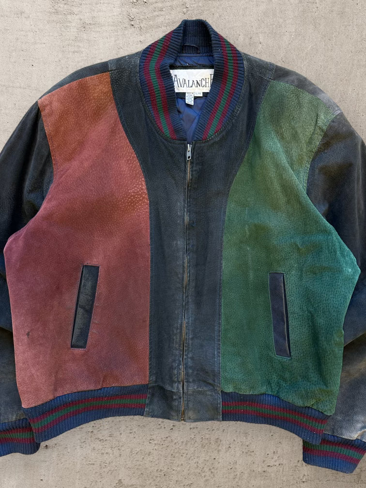 90s Avalanche Multicolor Suede Jacket - Large