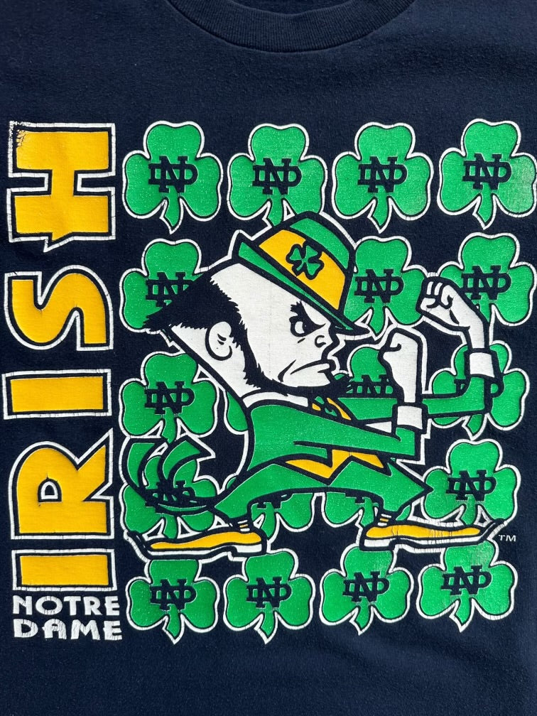 90s Logo7 Notre Dame Graphic T-Shirt - Medium