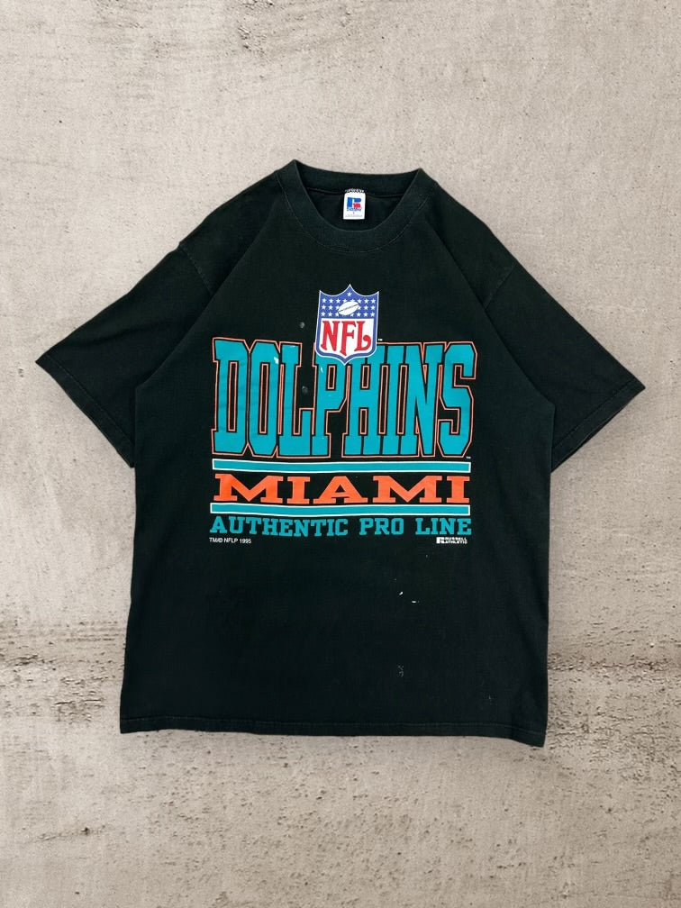 90s Russell Athletics Miami Dolphins Graphic T-Shirt - Large