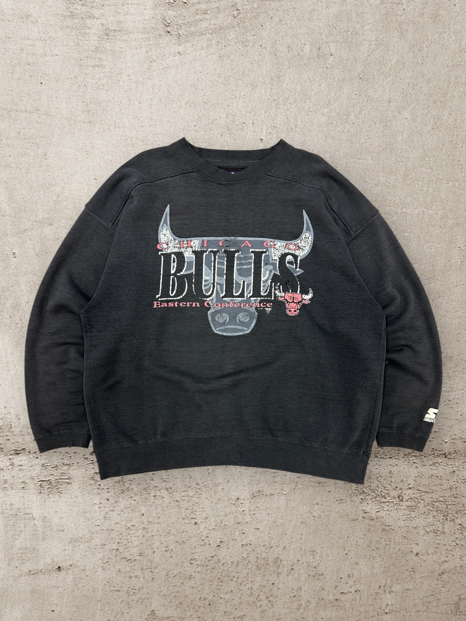 90s Starter Bulls Distressed Graphic Crewneck - XL