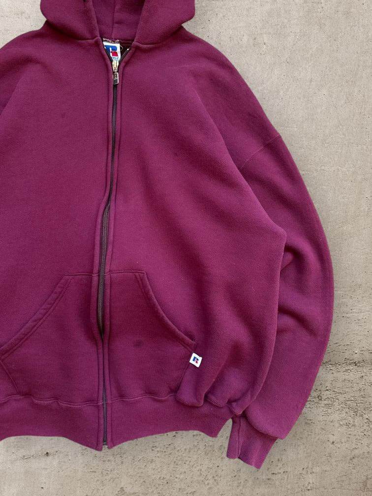 90s Russell Athletic Zip Up Hoodie - XL