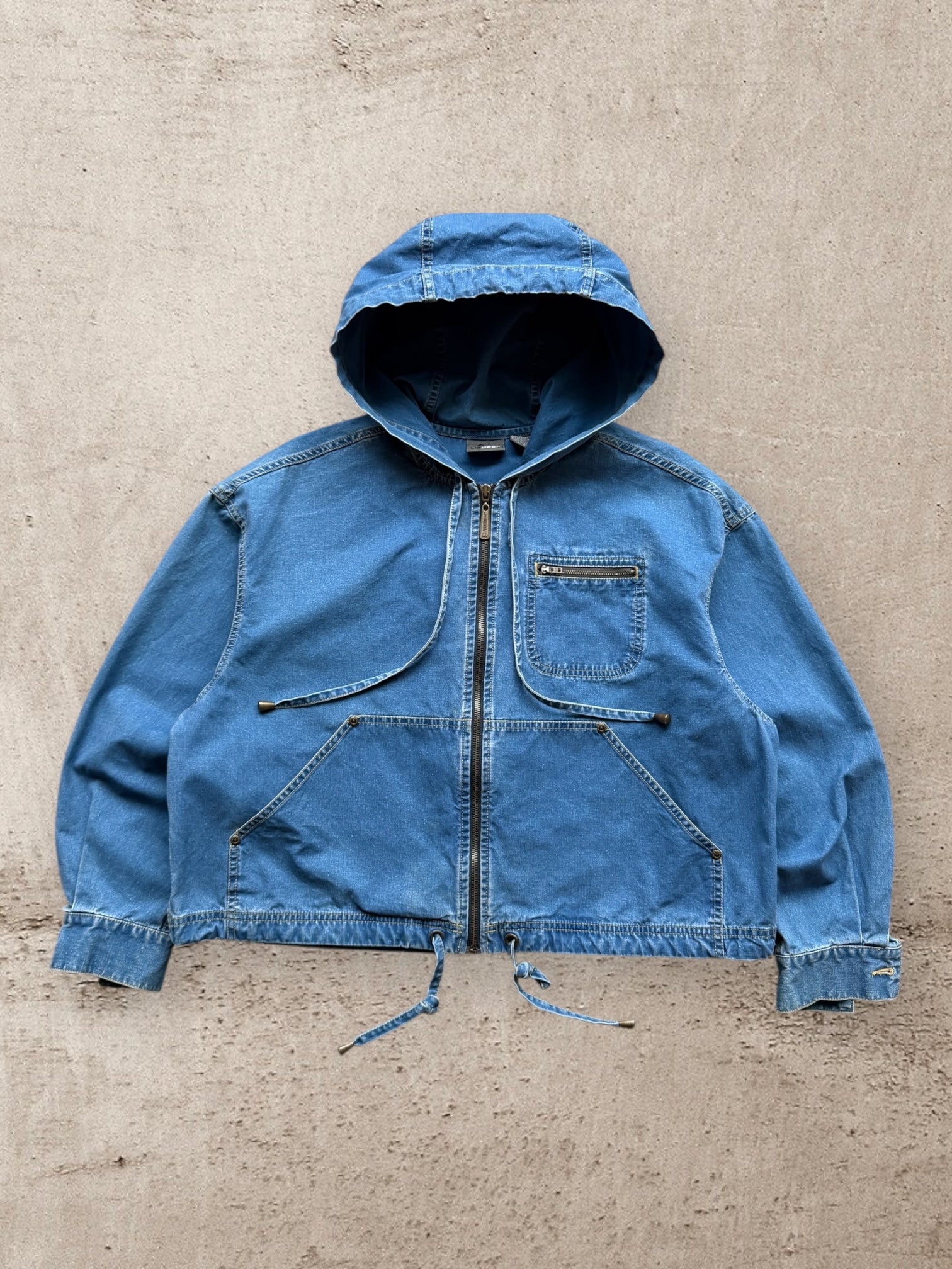 90s Lizwear Denim Hooded Jacket - Medium