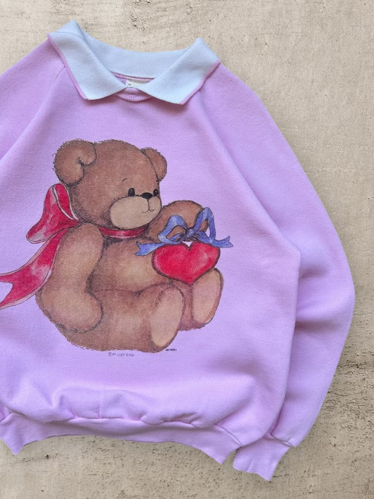 90s Teddy Bear Collared Crewneck - Medium