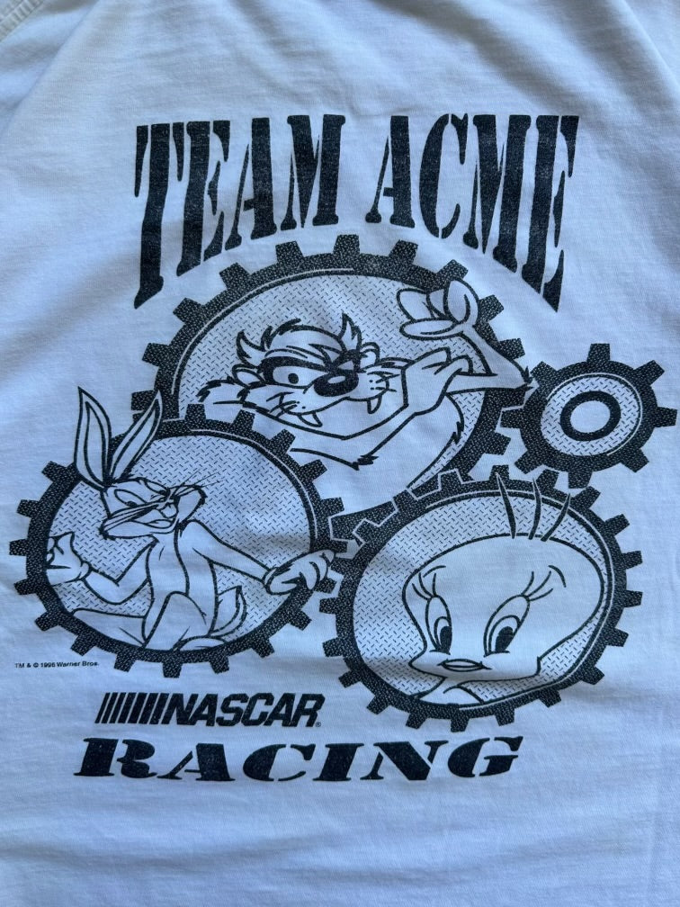 90s Team Acne Tweety Racing Distressed Graphic T-Shirt - Large