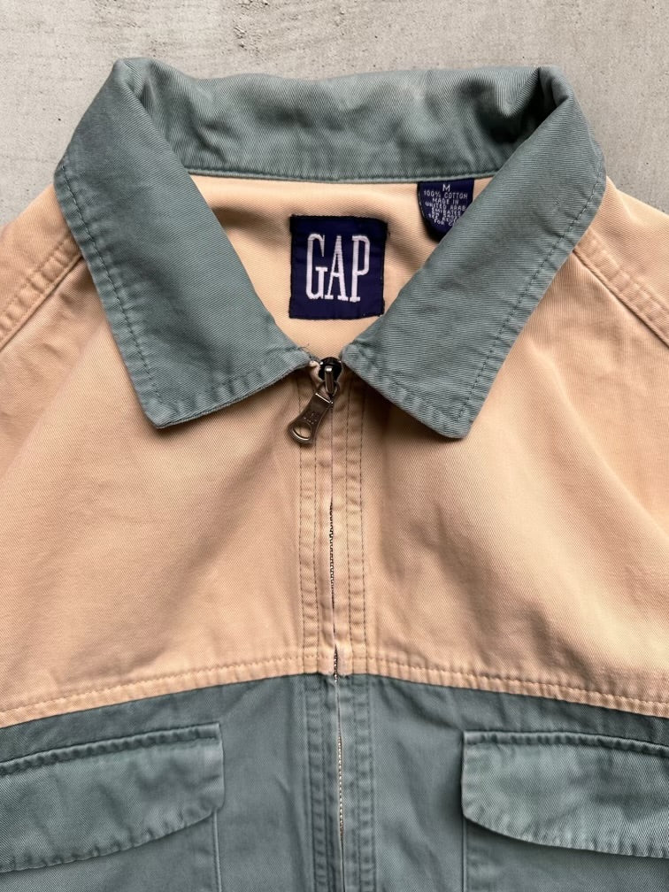 00s Gap Color Block Zip Up Shirt - Large