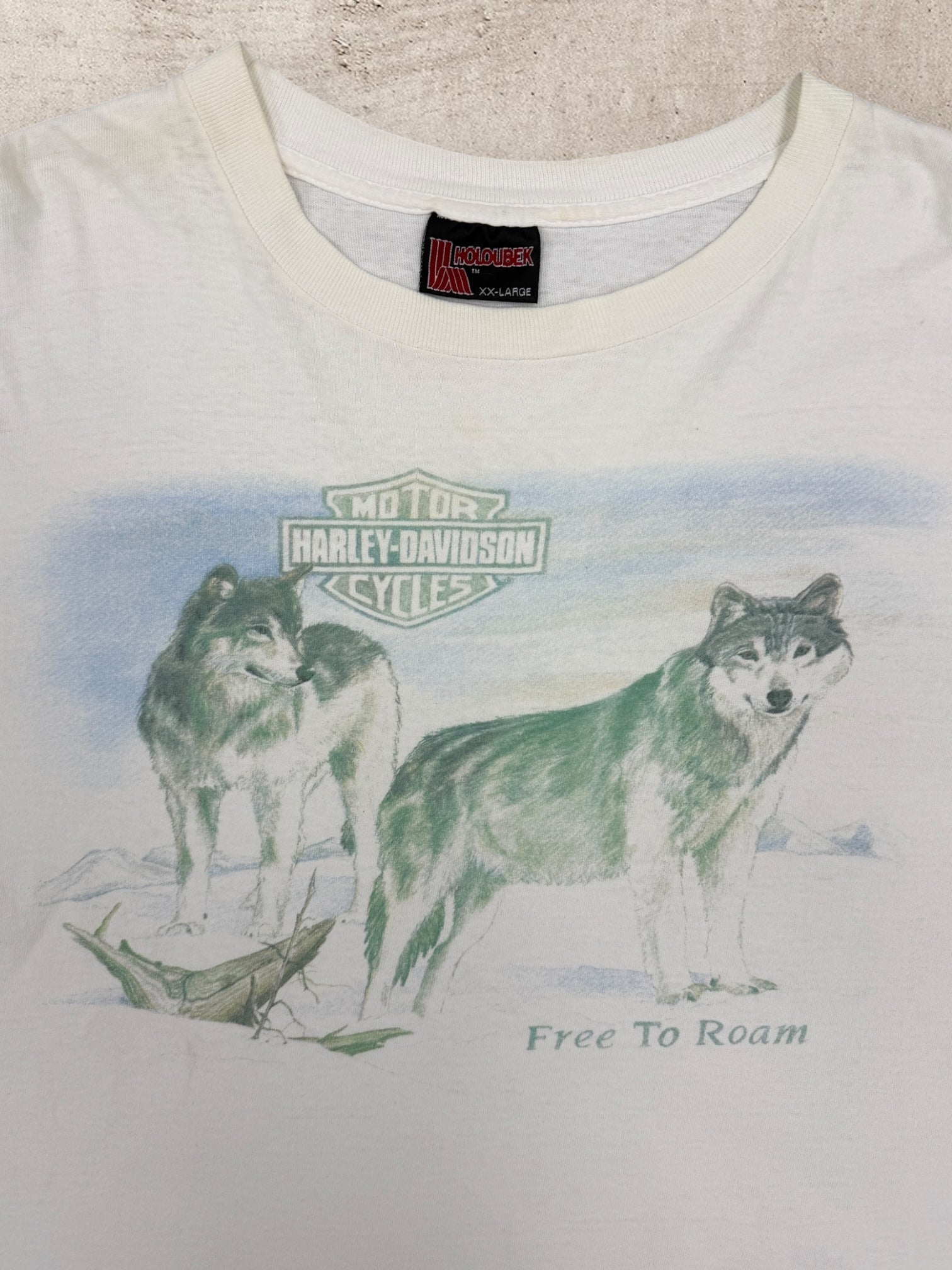 90s Harley Davidson Wolves Graphic T-Shirt - XXL