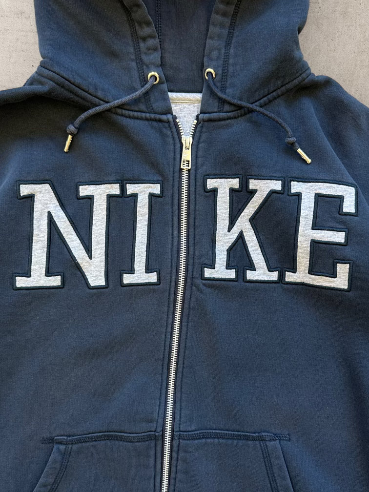 00s Nike Spell Out Zip Up Hoodie - Large