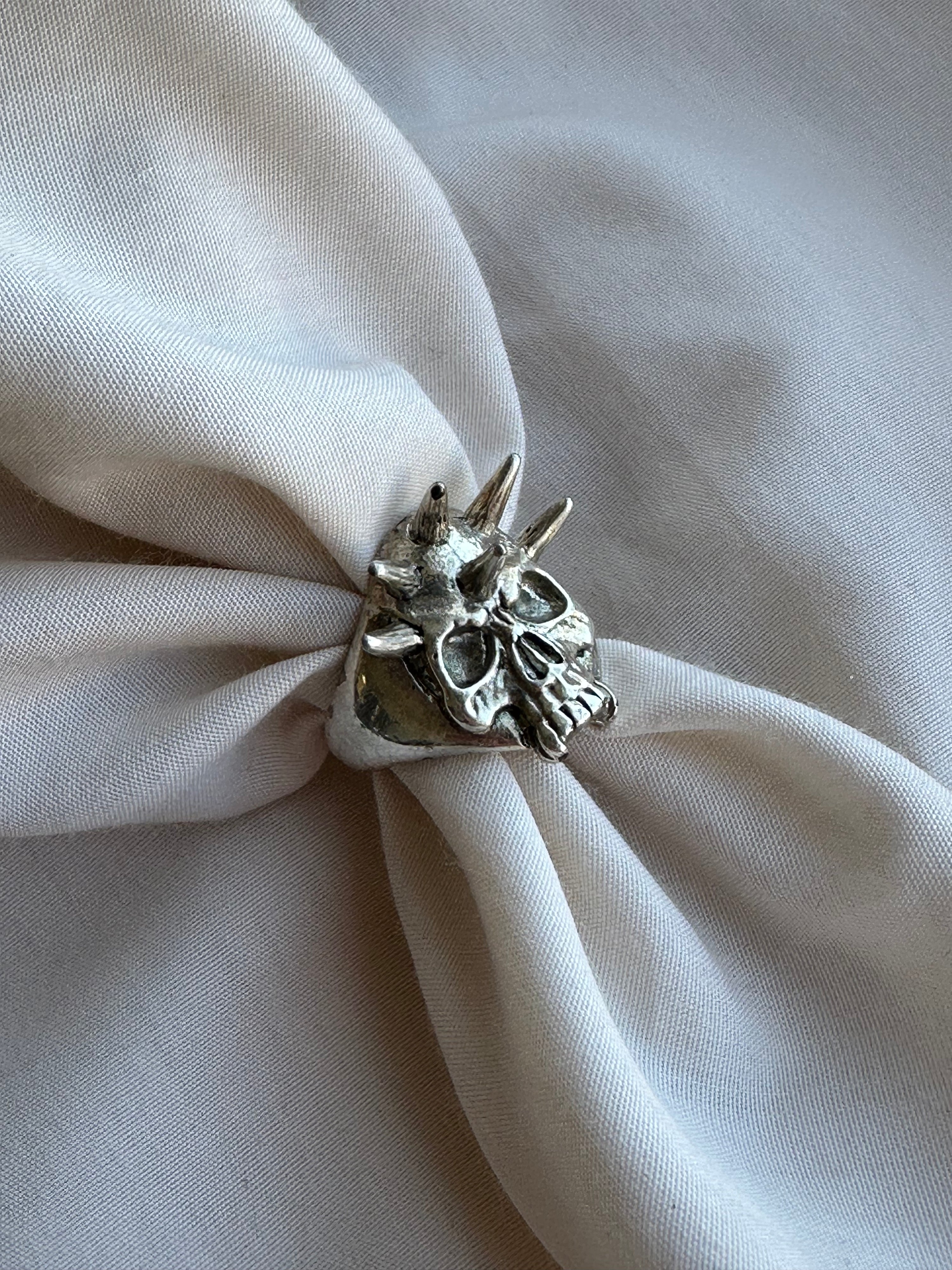 1994 G&S Spiked Skull Ring Size 7