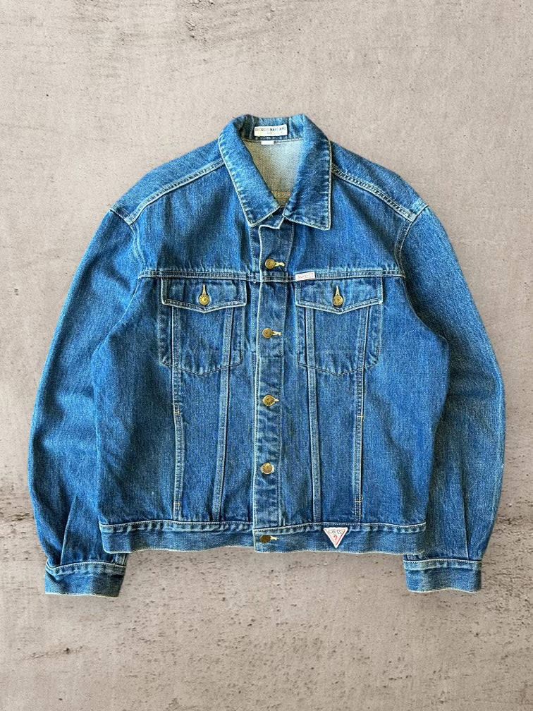 90s Guess Jeans Dark Wash Denim Jacket - Large