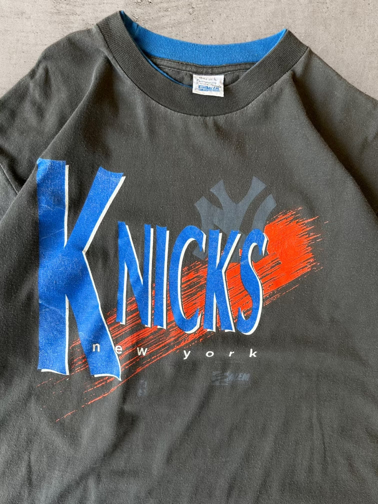 90s Salem New York Knicks Double Sleeve T-Shirt - XL