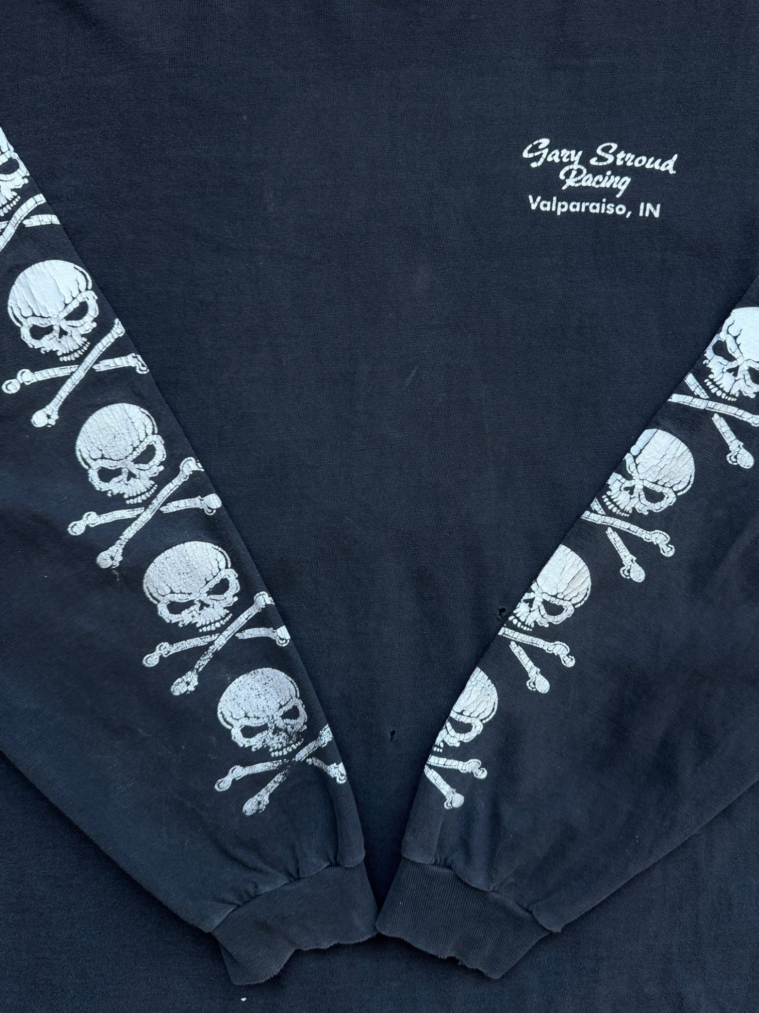 90s Gary Stroud Racing Skull & Bones Graphic L/S T-Shirt - XL