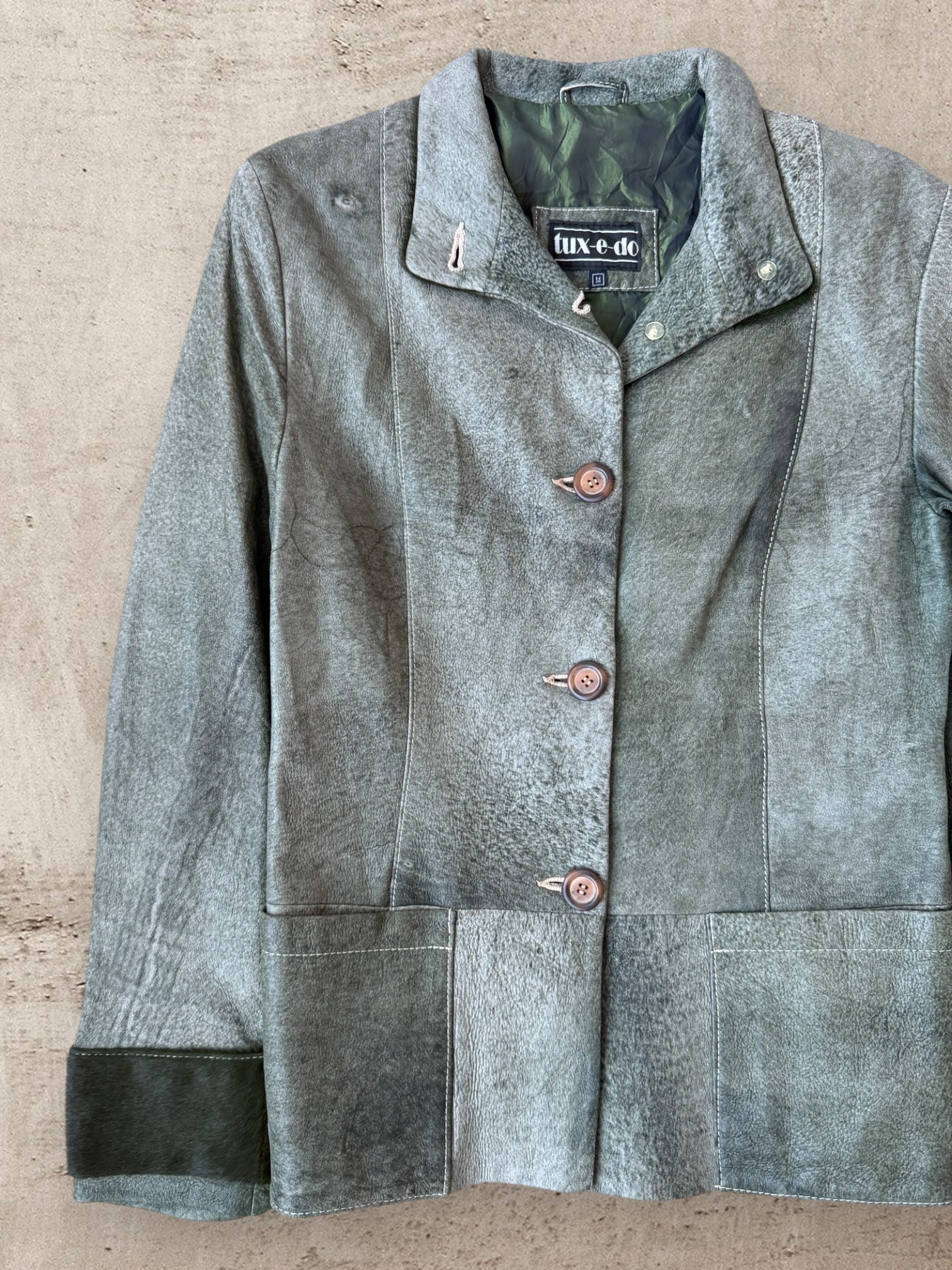 80s Tux-e-do Leather Blazer Jacket - Medium