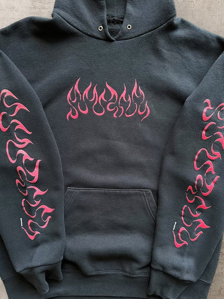 00s Freedom Cycle Flames Graphic Hoodie - Large