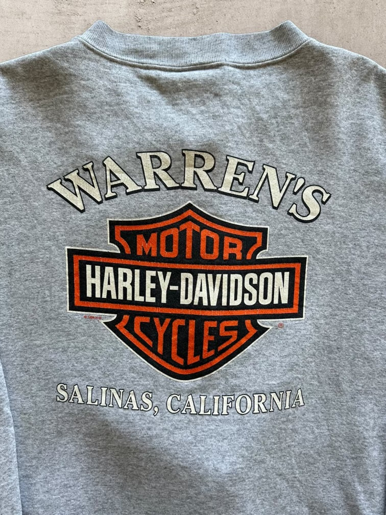 90s Harley Davidson Zip Up Crewneck - XL