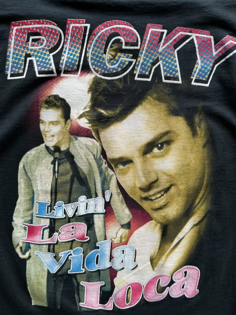 90s Ricky Martin Rap Style Graphic T-Shirt - Small