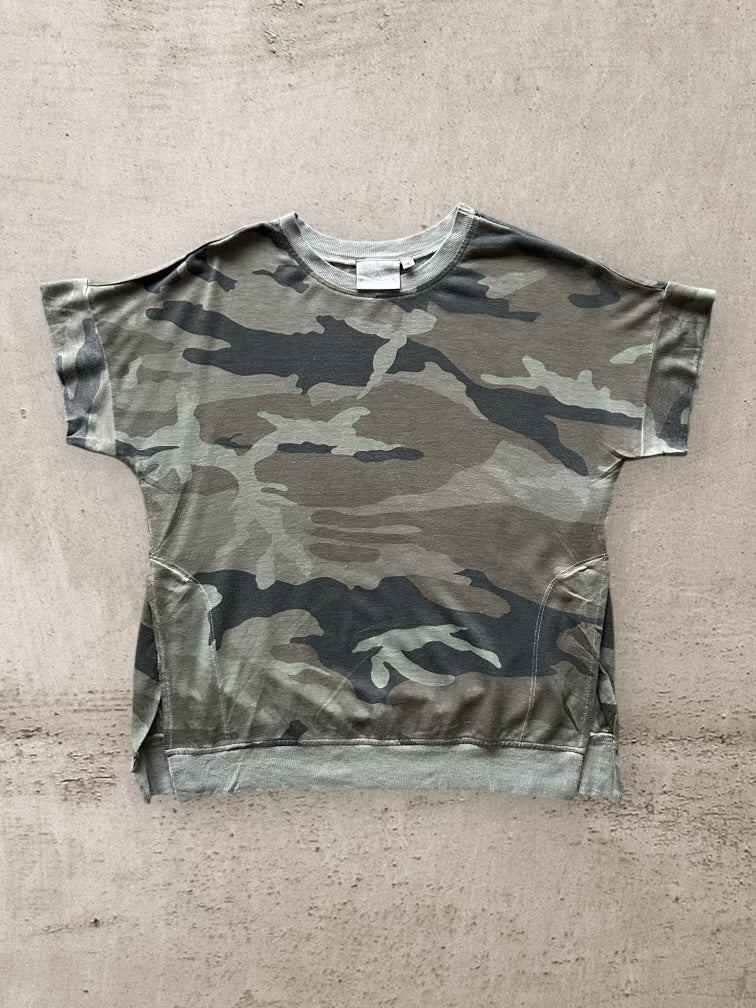 00s Dantelle Army Camouflage Dropped T-Shirt - Medium