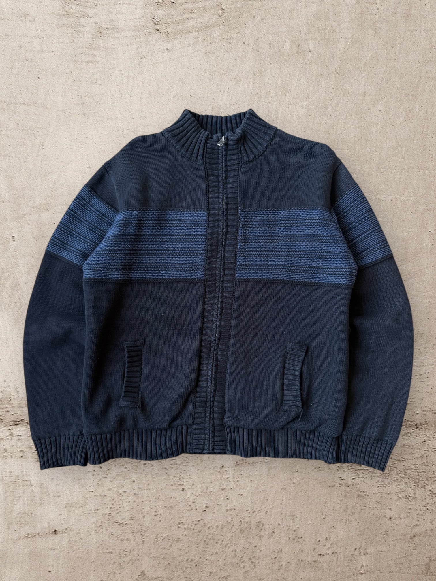 00s Telluride Sherpa Lined Zip Up Knit Sweater - Large