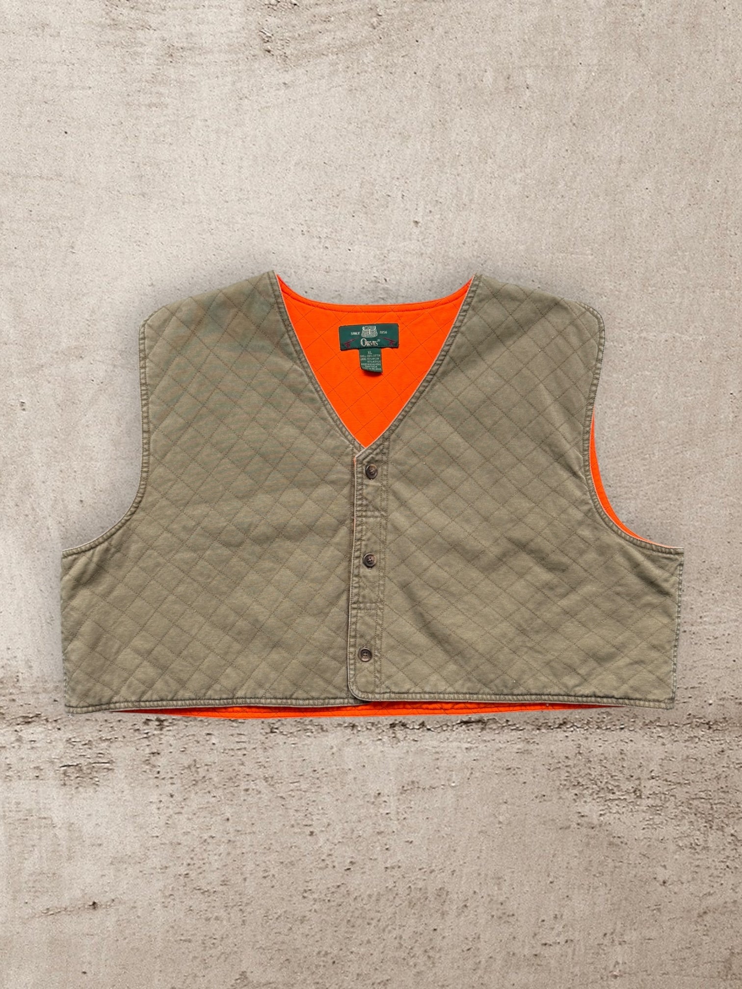 90s Orvis Cropped Quilted Button Up Vest - XL