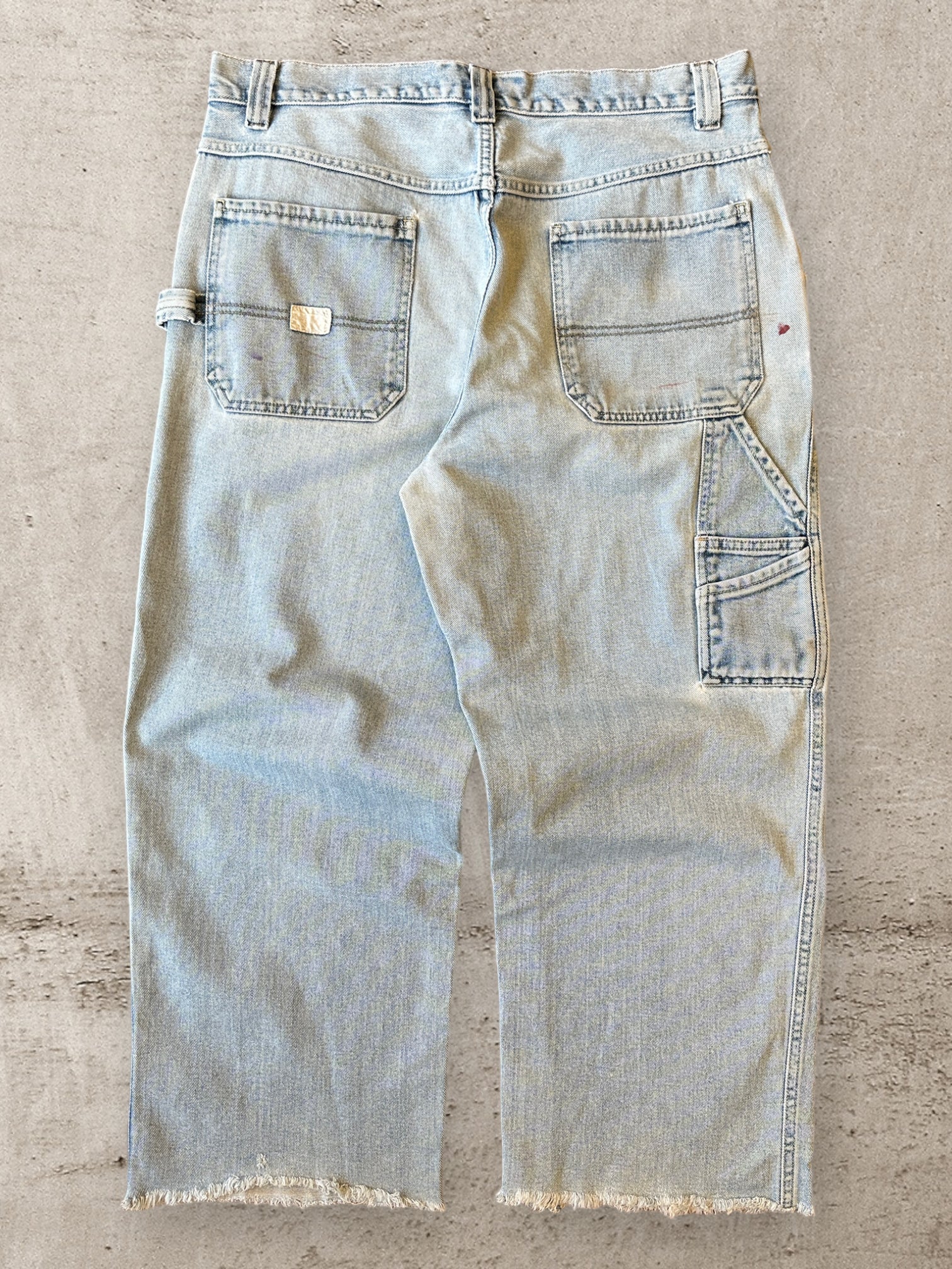 00s Old Navy Faded Light Wash Painter Denim Jeans - 36x27