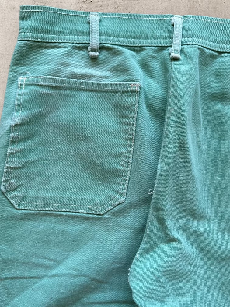 90s Mint Green Work Pants - 34x28