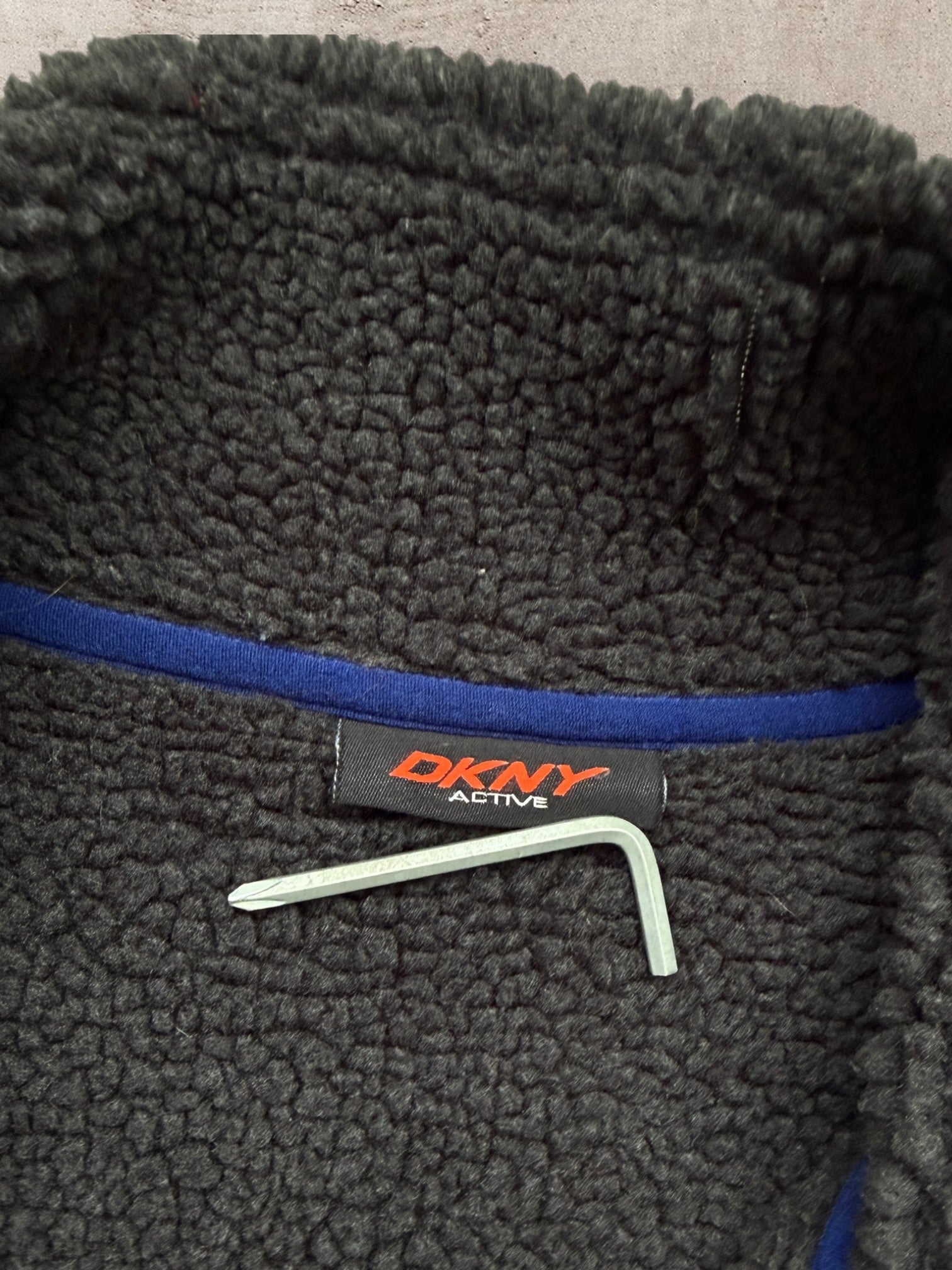 00s DKNY Fleece Lined Zip Up Jacket - Large