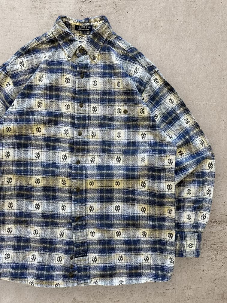 00s G.H Bass Plaid Button Up Flannel - Large