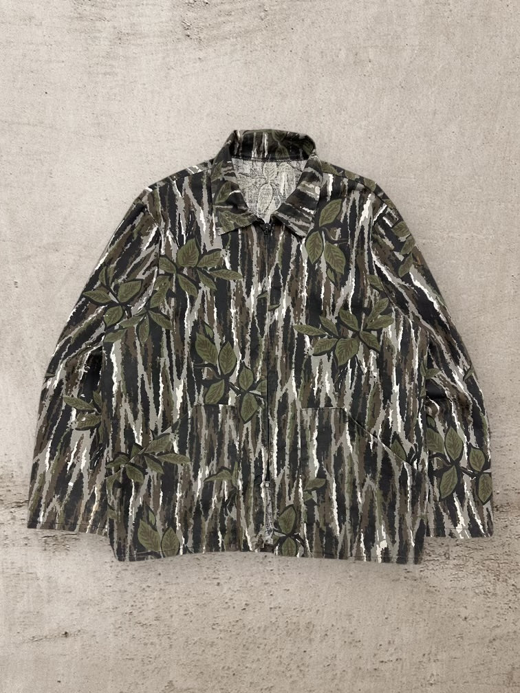 80s Real Tree Camouflage Zip Up Light Jacket - XL