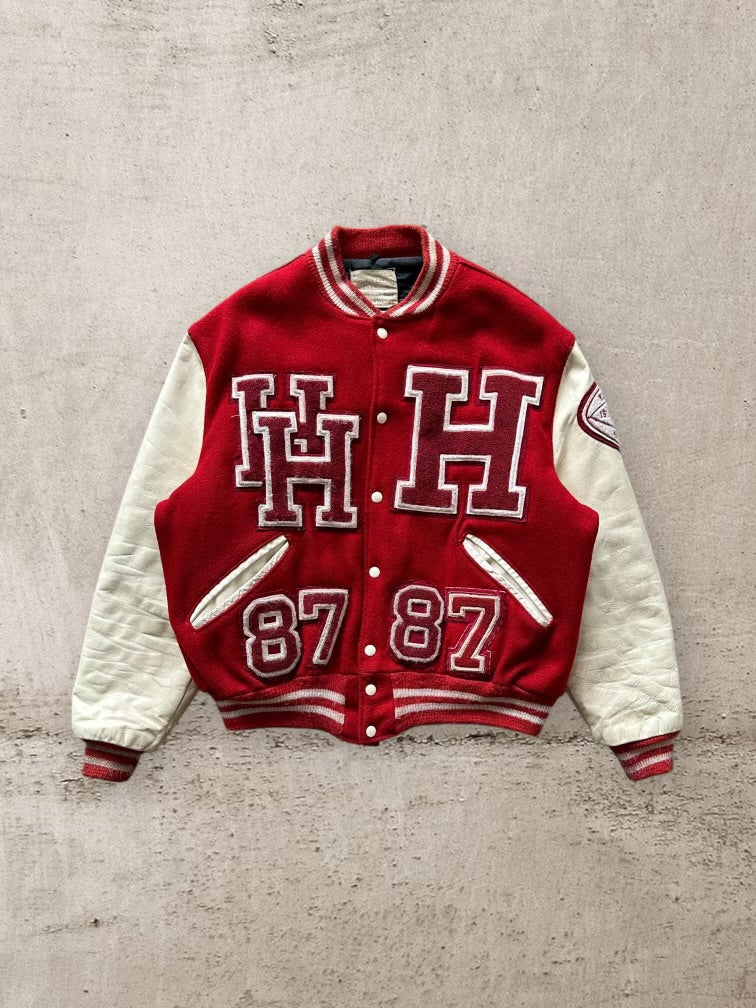 80s Hindale Central Varsity Jacket - XL