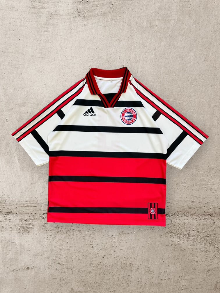 00s Adidas FC Bayern Munich Striped Soccer Jersey - XL