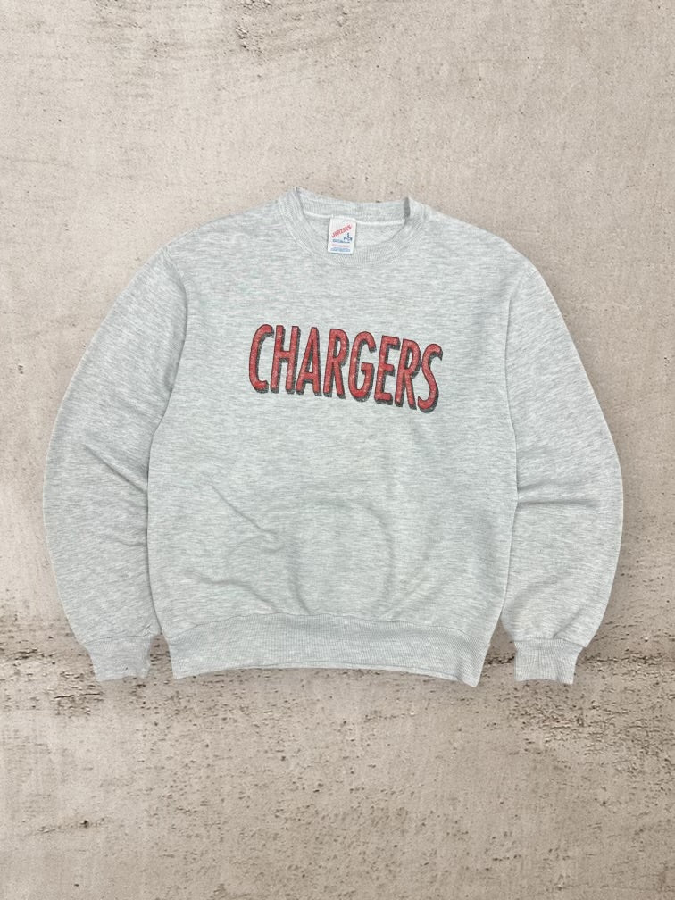 90s Chargers Distressed Graphic Crewneck - Small