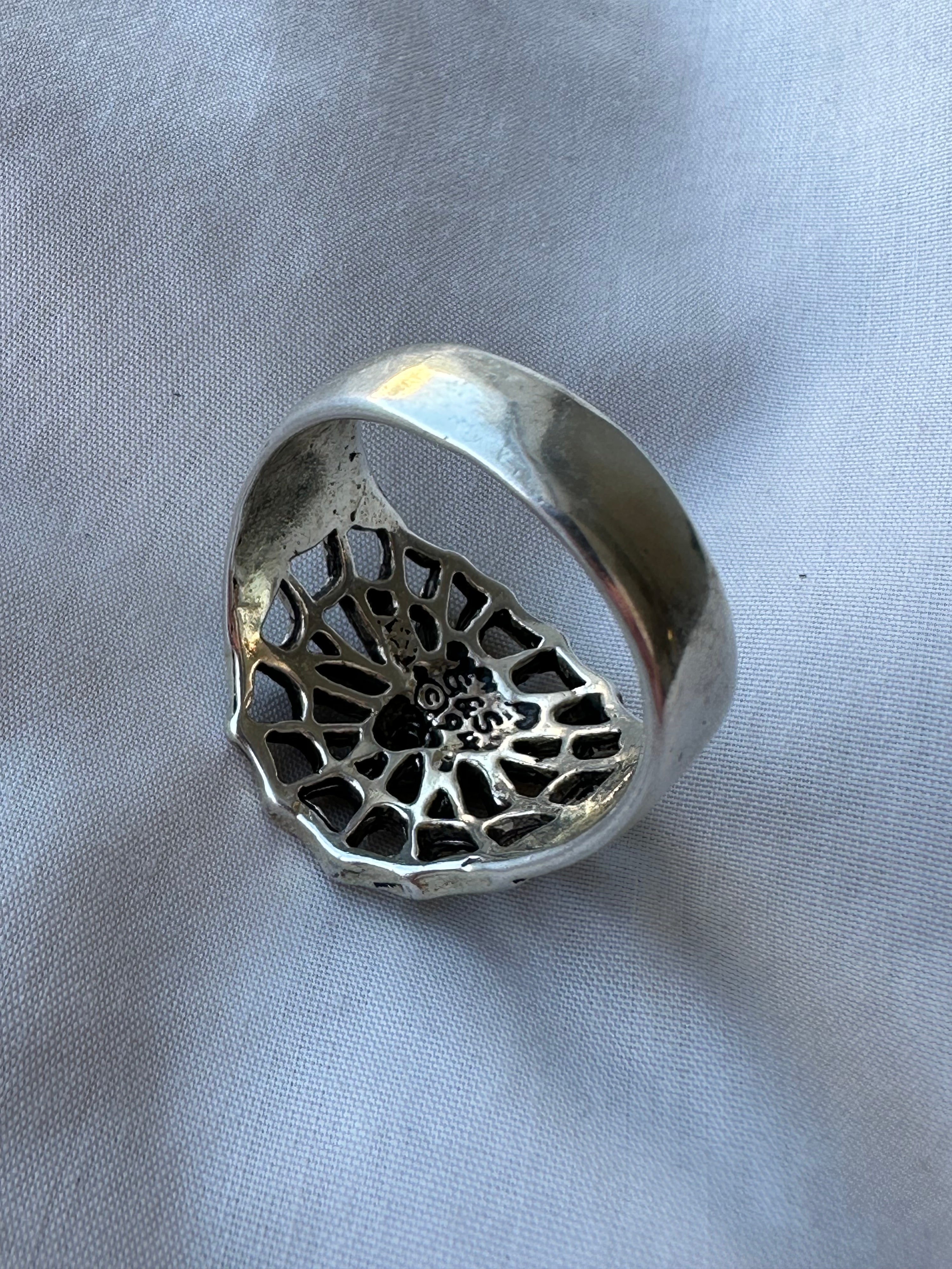 1994 G&S Spider Web Biker Ring Size 14