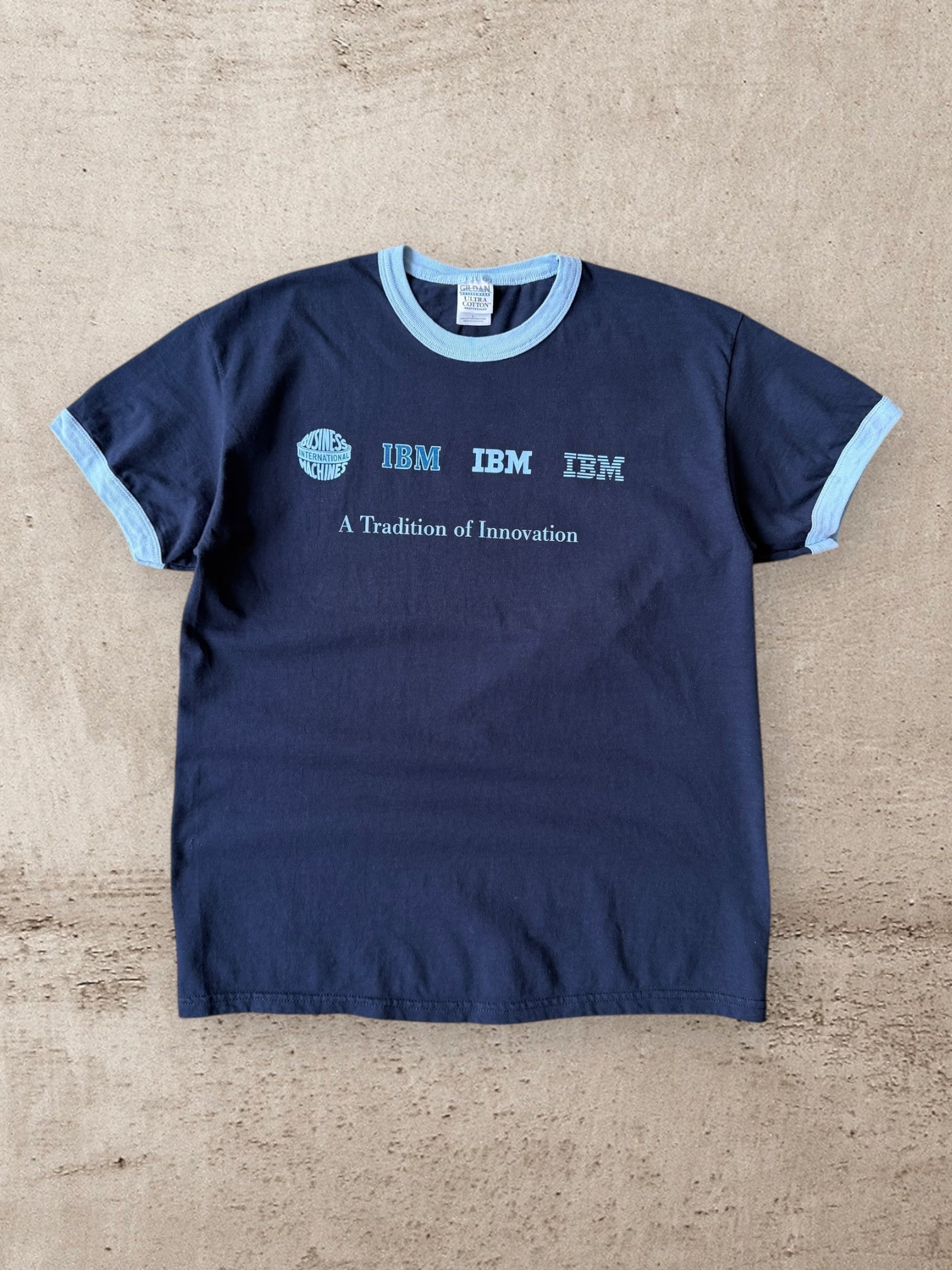 90s IBM A Tradition of Innovation Ringer Graphic T-Shirt - Large