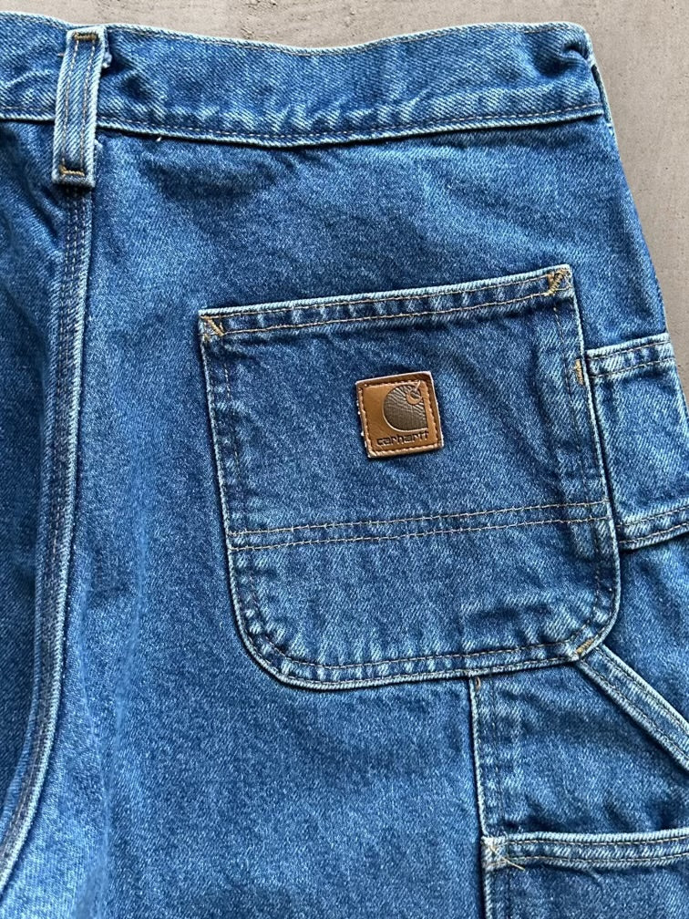 90s Carhartt Fleece Lined Denim Carpenter Pants - 30