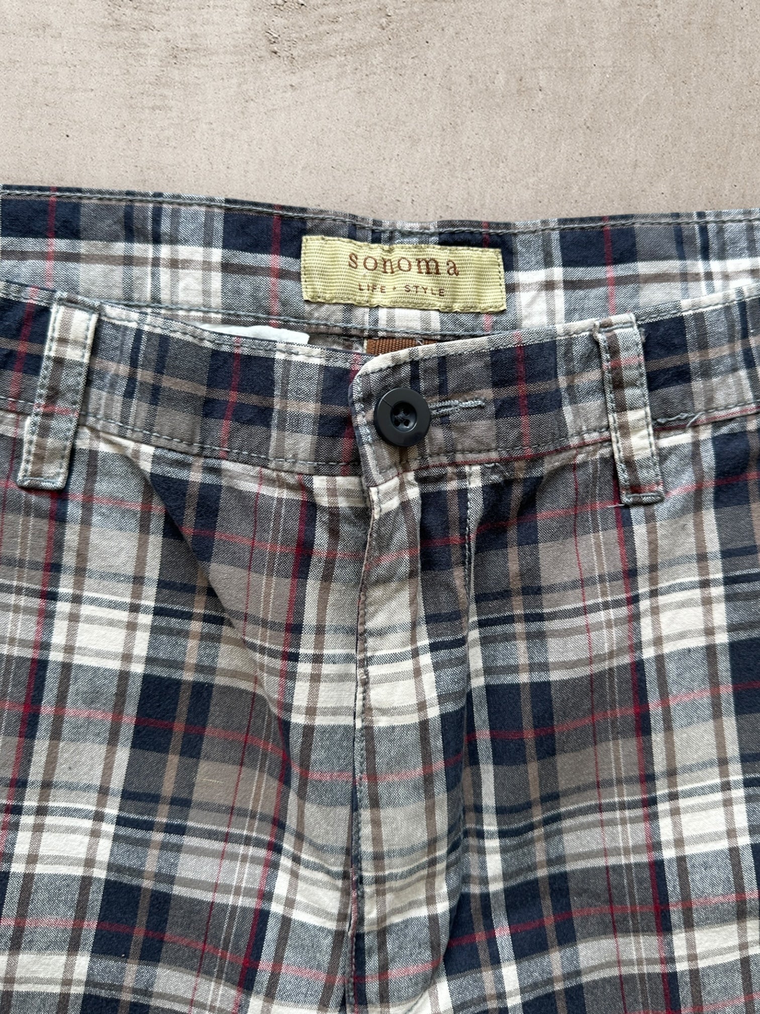 00s Sonoma Plaid Shorts - 36”