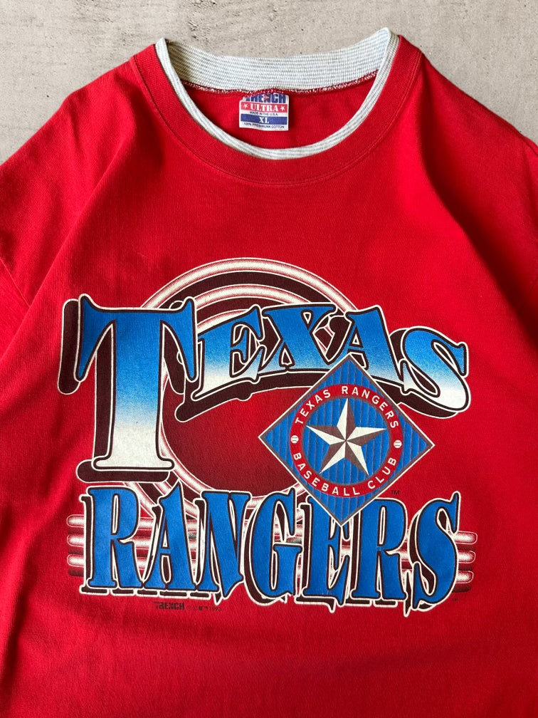 90s Texas Rangers Double Sleeve T-Shirt - XL