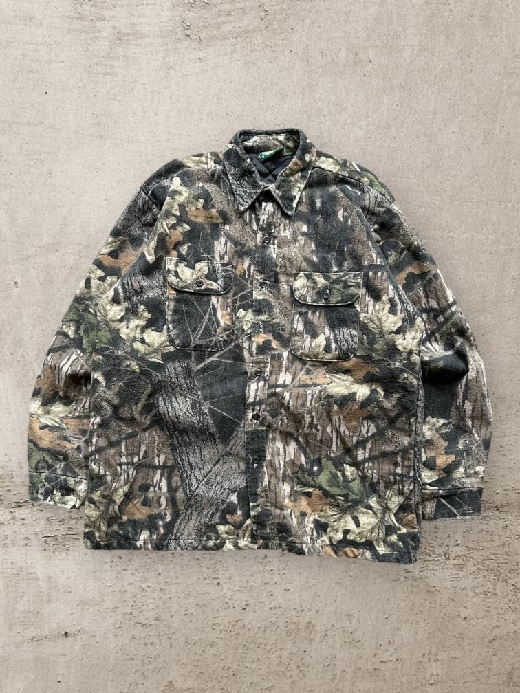 00s Cabelas Real Tree Camouflage Button Up Shirt - XL