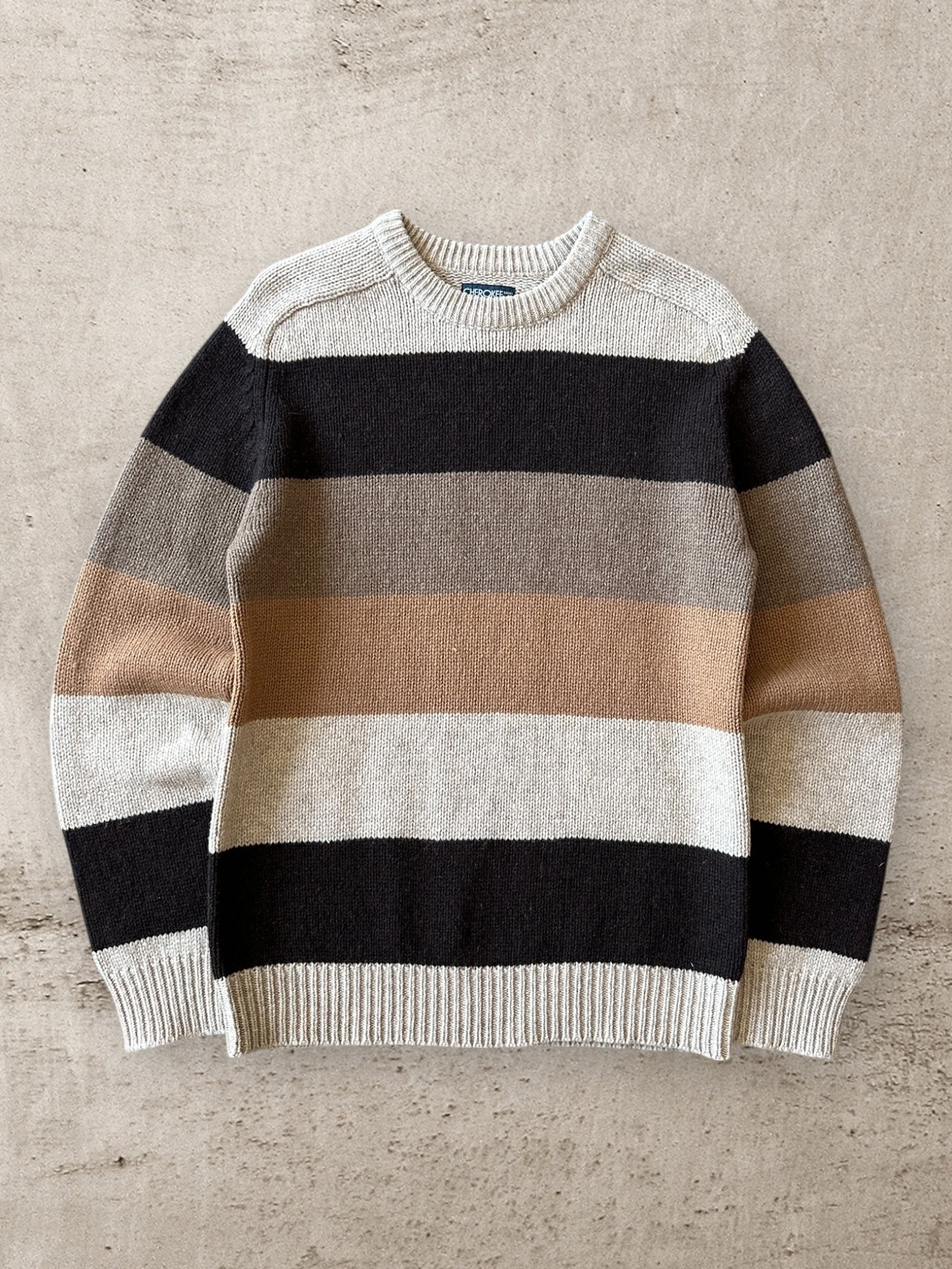 00s Cherokee Striped Wool Knit Sweater - Large